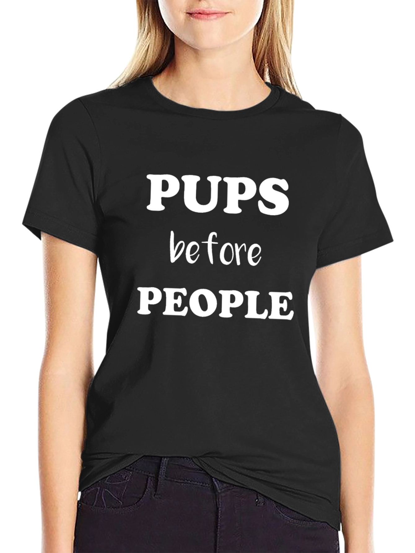 Pups Before People Graphic T-Shirt Black