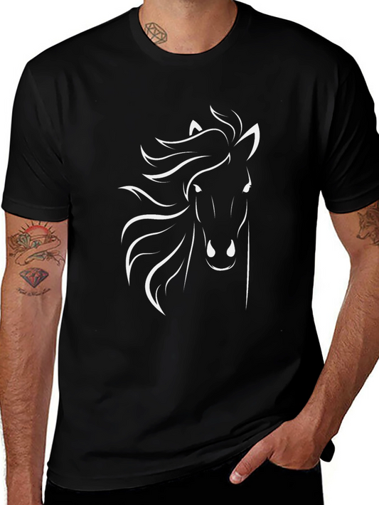 Horse Graphic Tee - Stylish Black T-Shirt