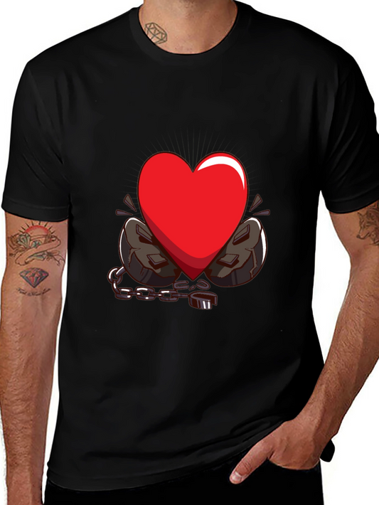 Heart in Chains Graphic T-Shirt - Black