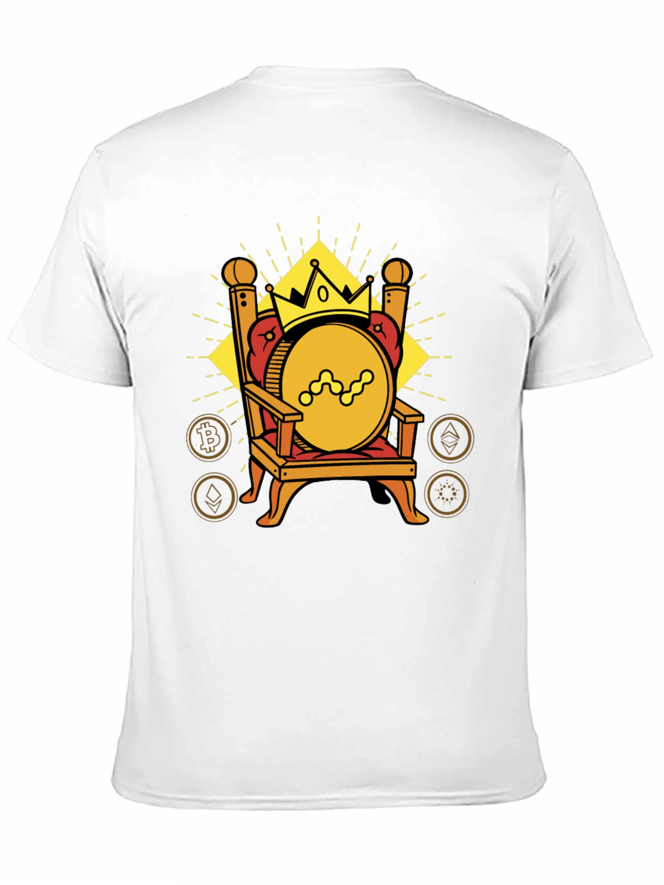 Crypto King T-Shirt - Bitcoin Ethereum Throne Design