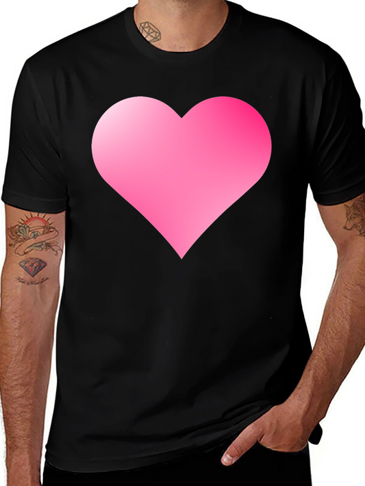 Heart Print Black T-Shirt