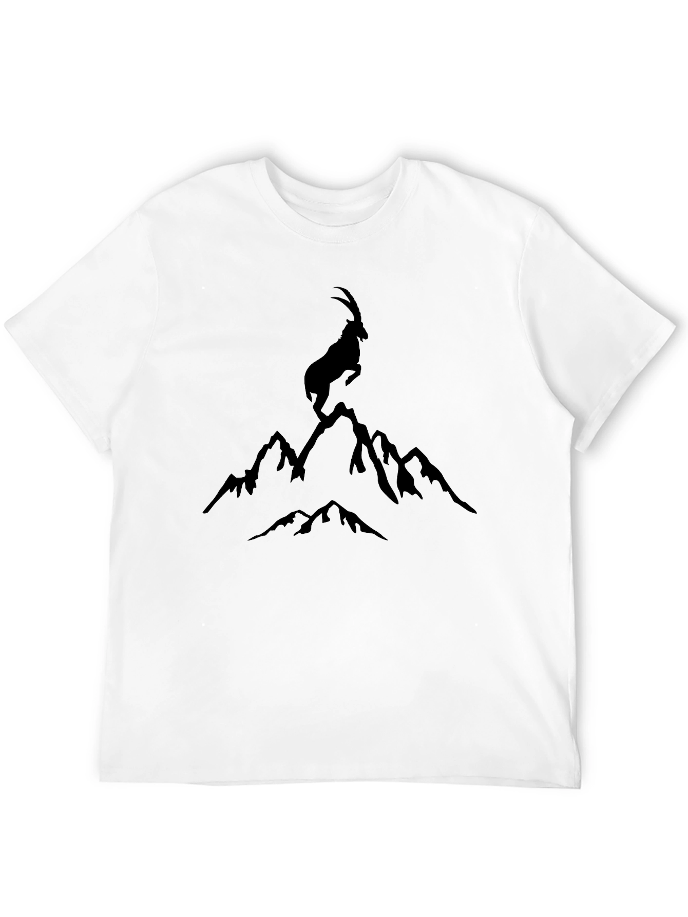 Mountain Goat Graphic Tee - Black Cotton