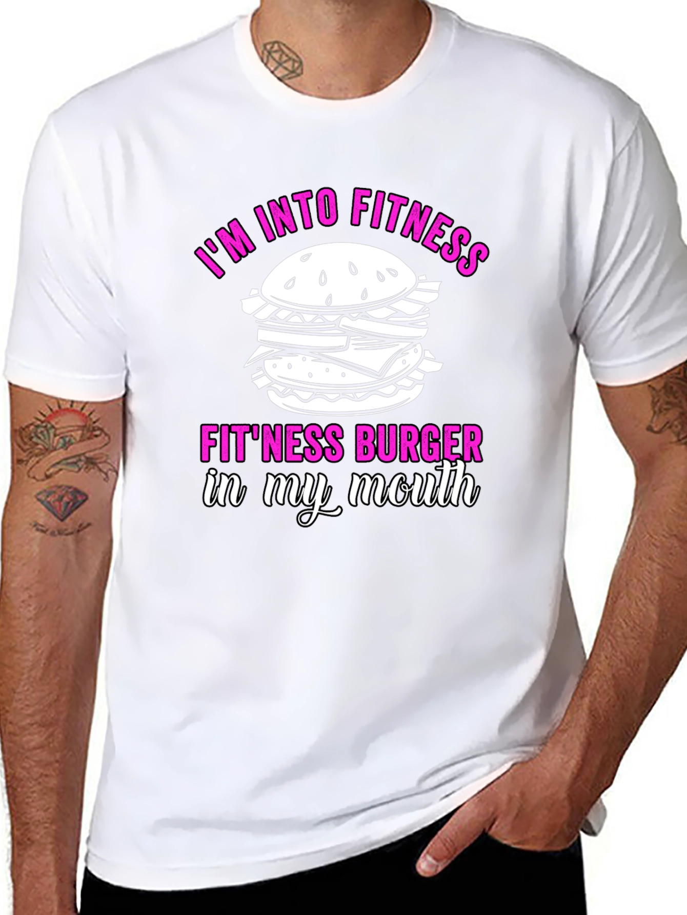 Fitness Burger Graphic T-Shirt - Funny Workout Tee