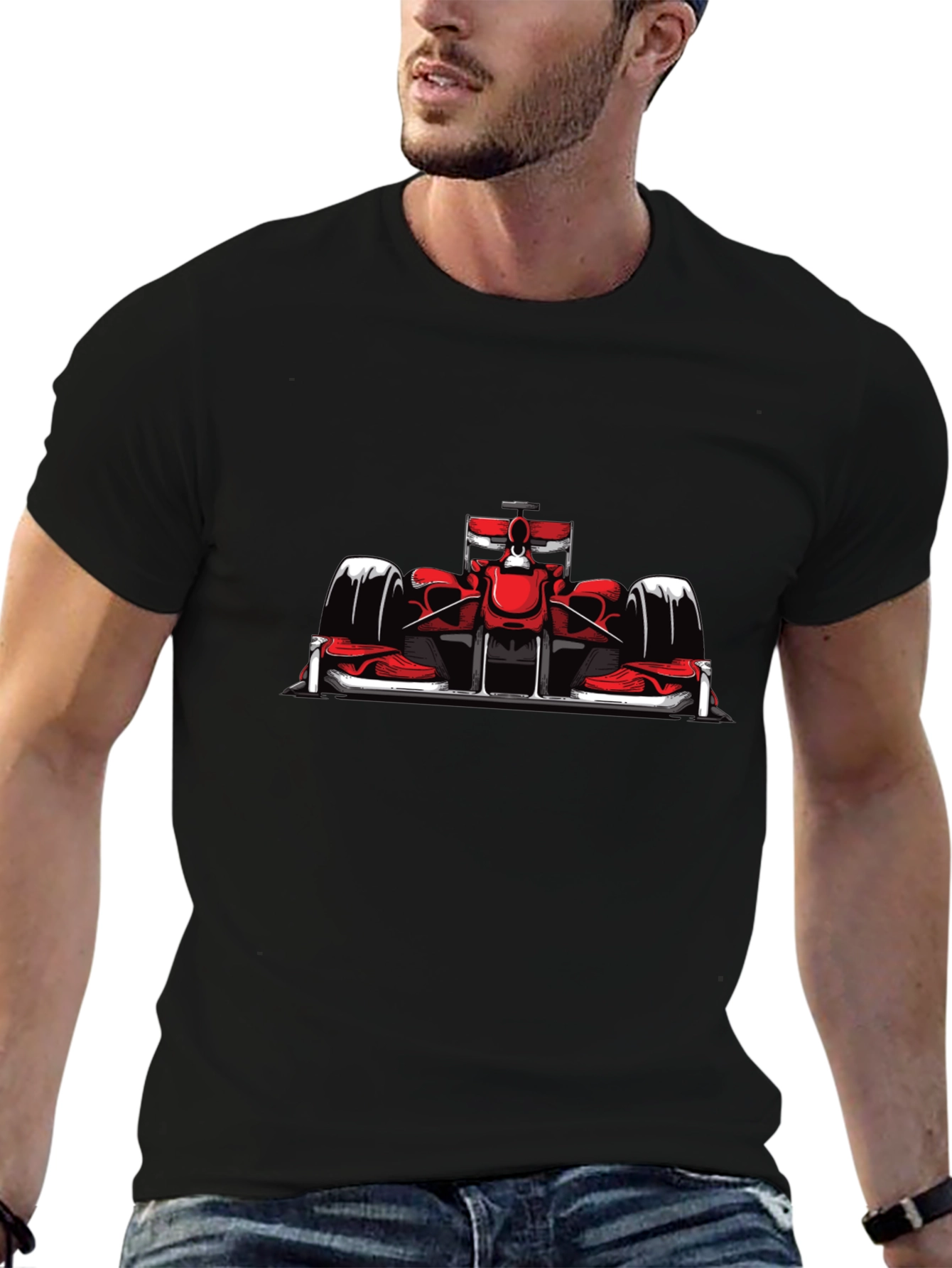 Formula 1 Racing Car Graphic Tee - Black