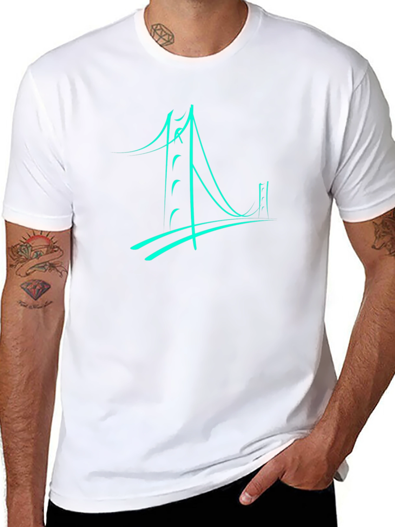 Abstract Bridge Graphic Tee - Black