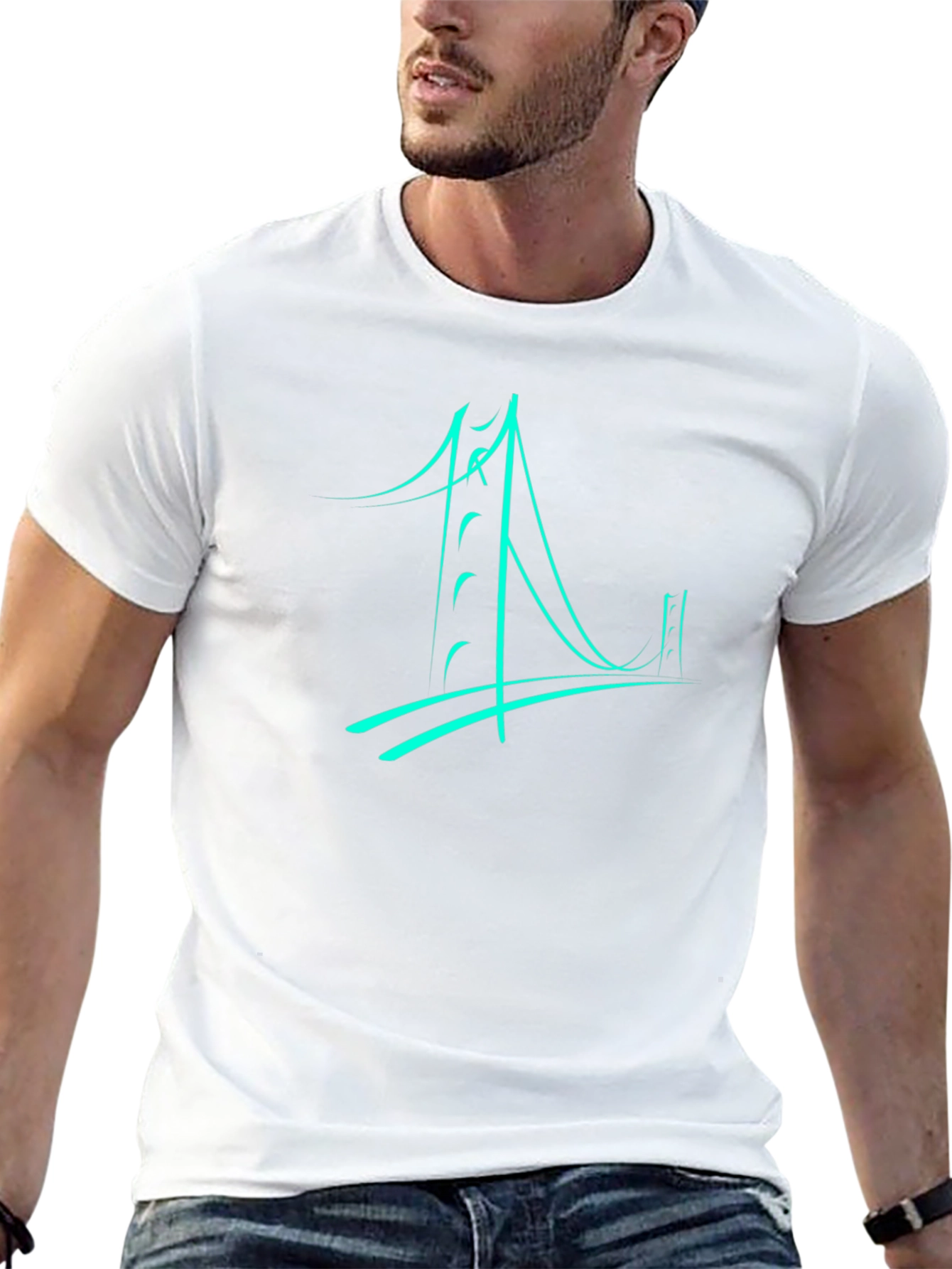Abstract Bridge Graphic Tee - Black