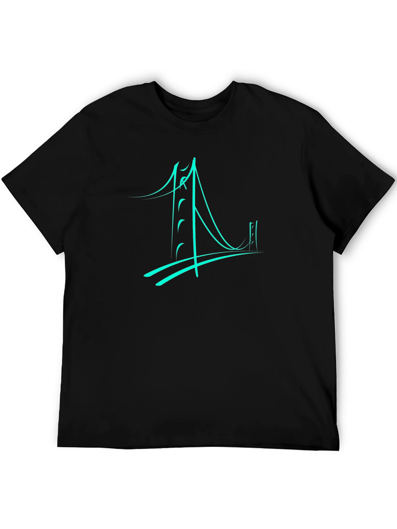 Abstract Bridge Graphic Tee - Black