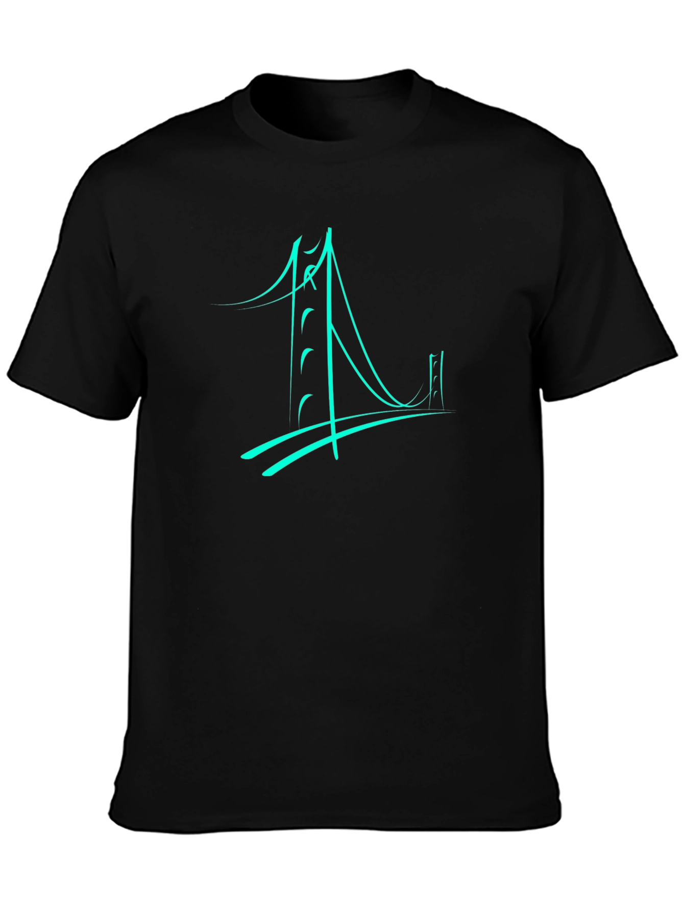 Abstract Bridge Graphic Tee - Black