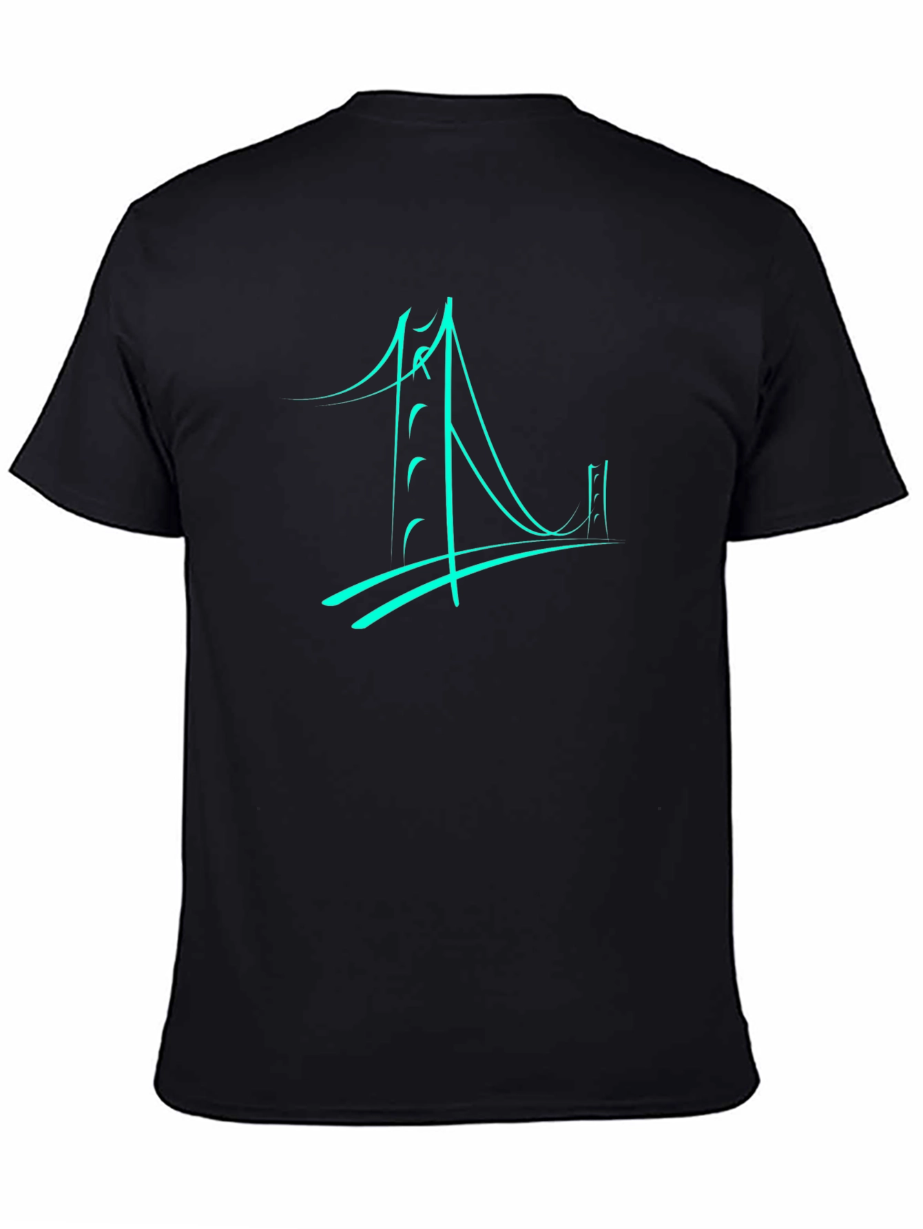 Abstract Bridge Graphic Tee - Black