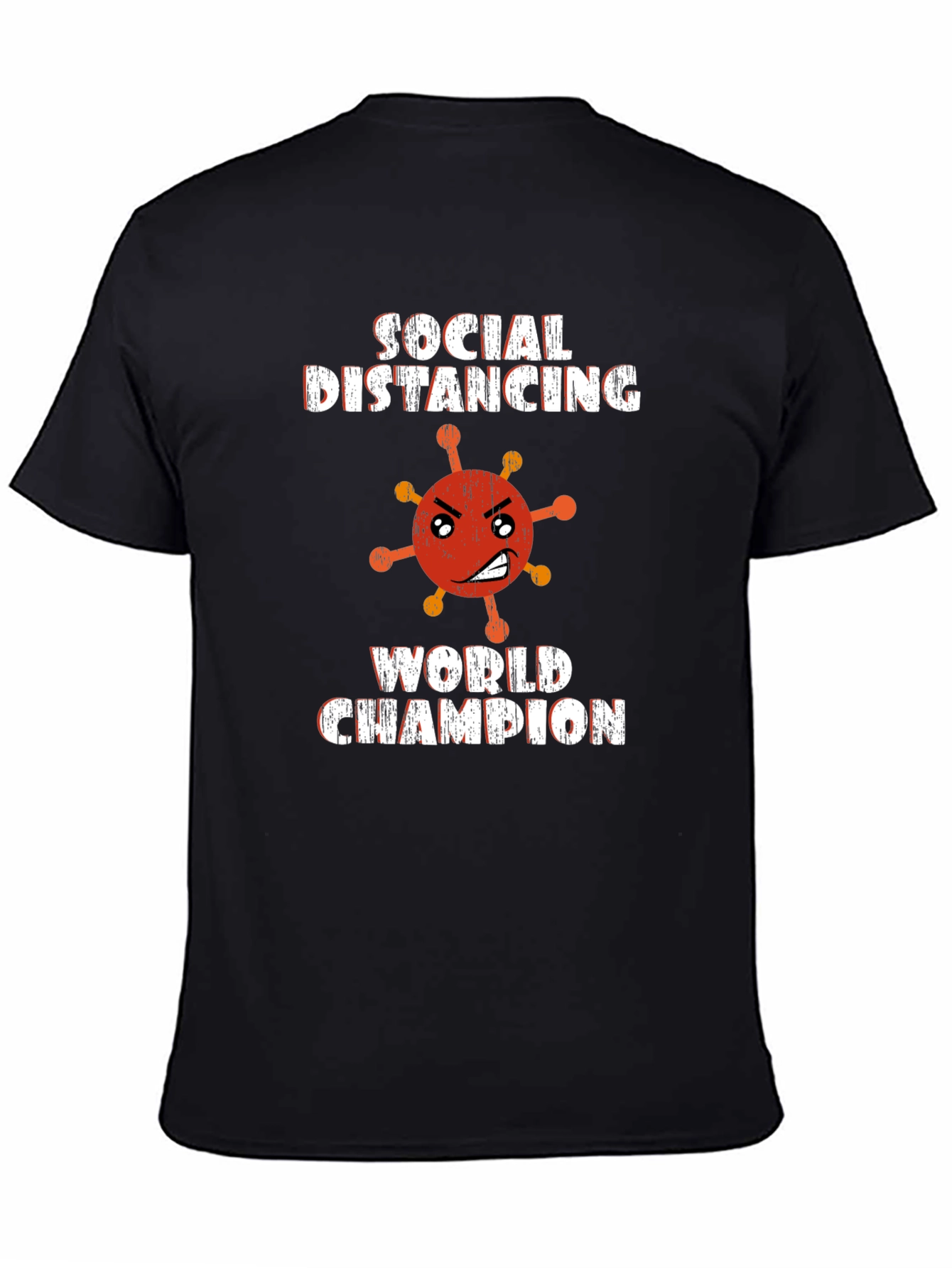 Social Distancing World Champion Black Graphic Tee