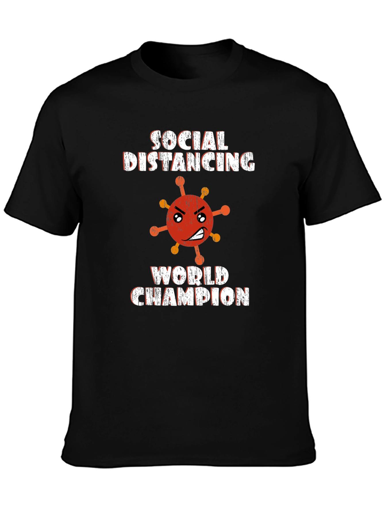 Social Distancing World Champion Black Graphic Tee