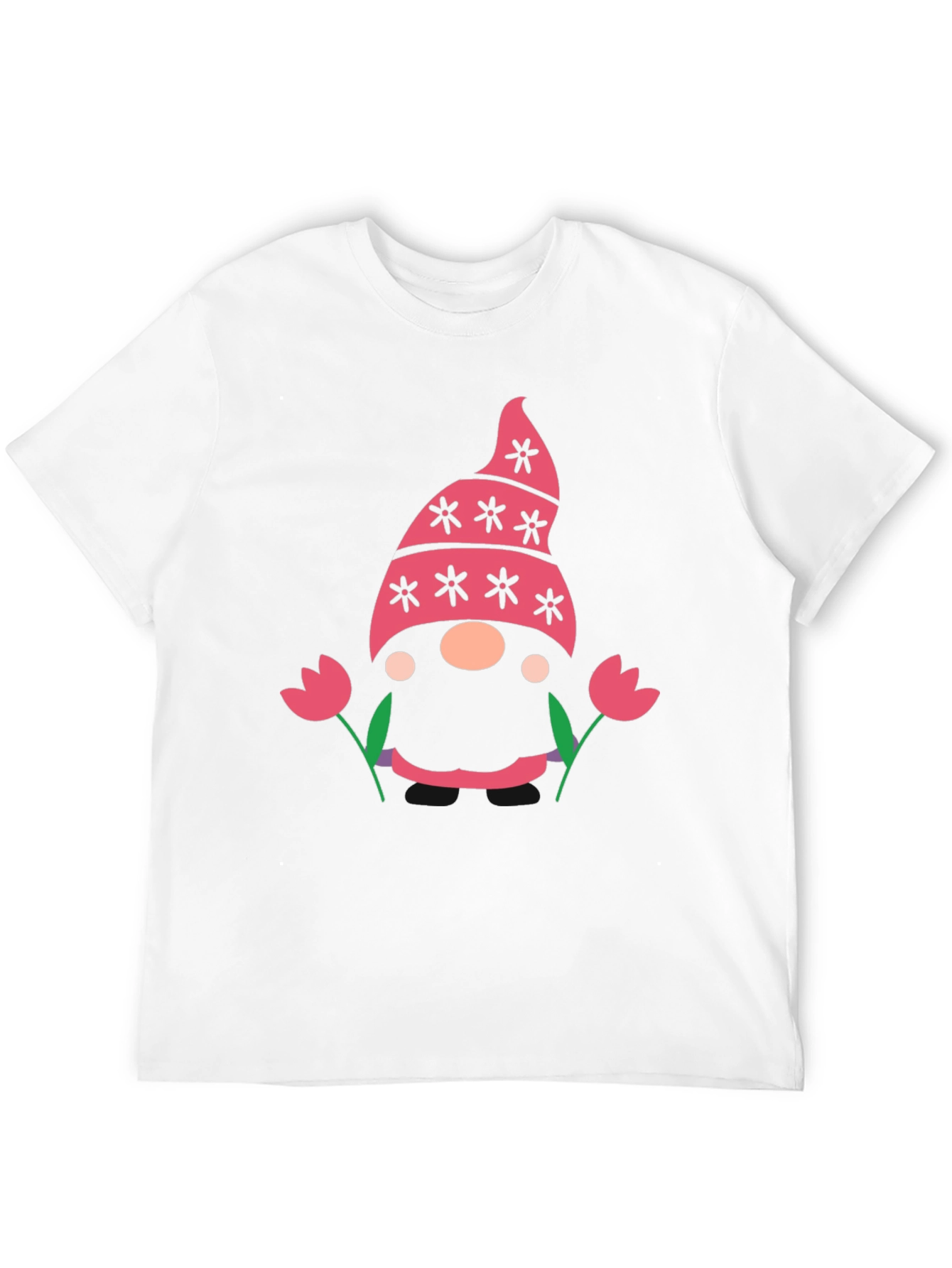 Spring Gnome T-Shirt - Cute Floral Design