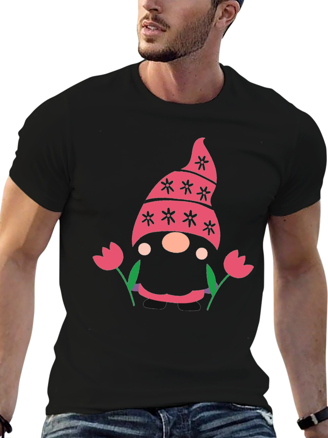 Spring Gnome T-Shirt - Cute Floral Design