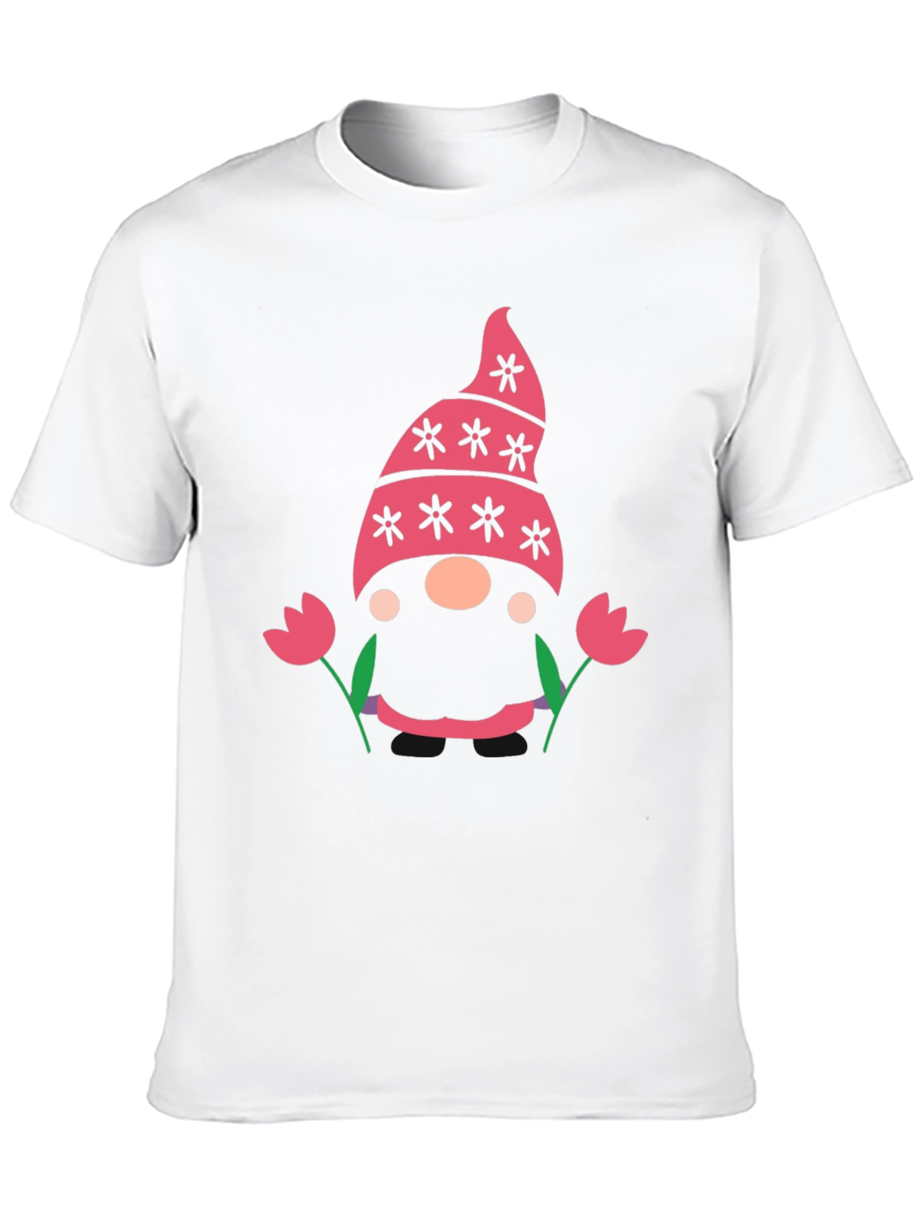 Spring Gnome T-Shirt - Cute Floral Design