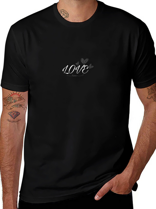 Stylish Black LOVE Graphic Tee - Casual Comfort