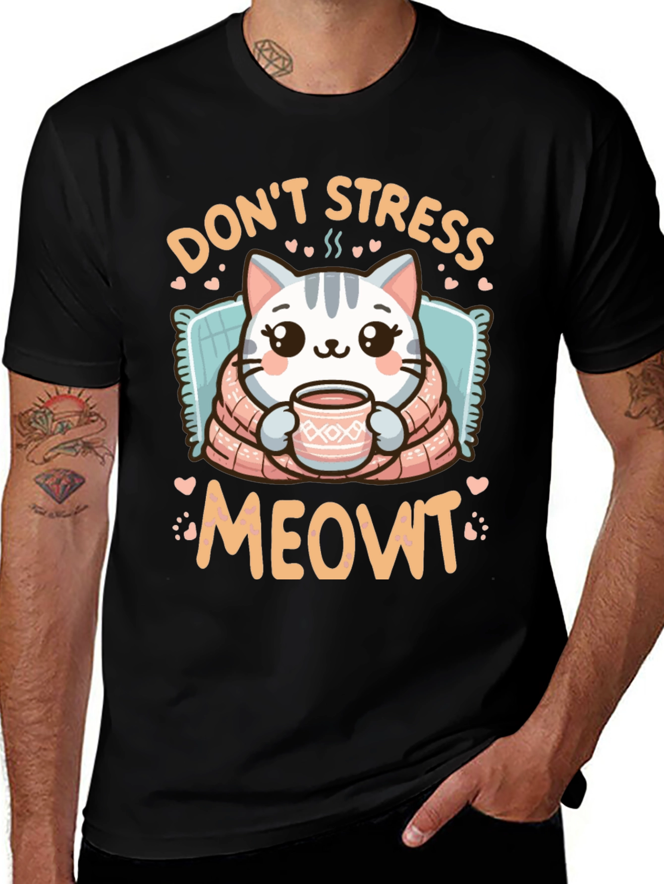 Dont Stress Meowt T-Shirt - Cute Cat Design