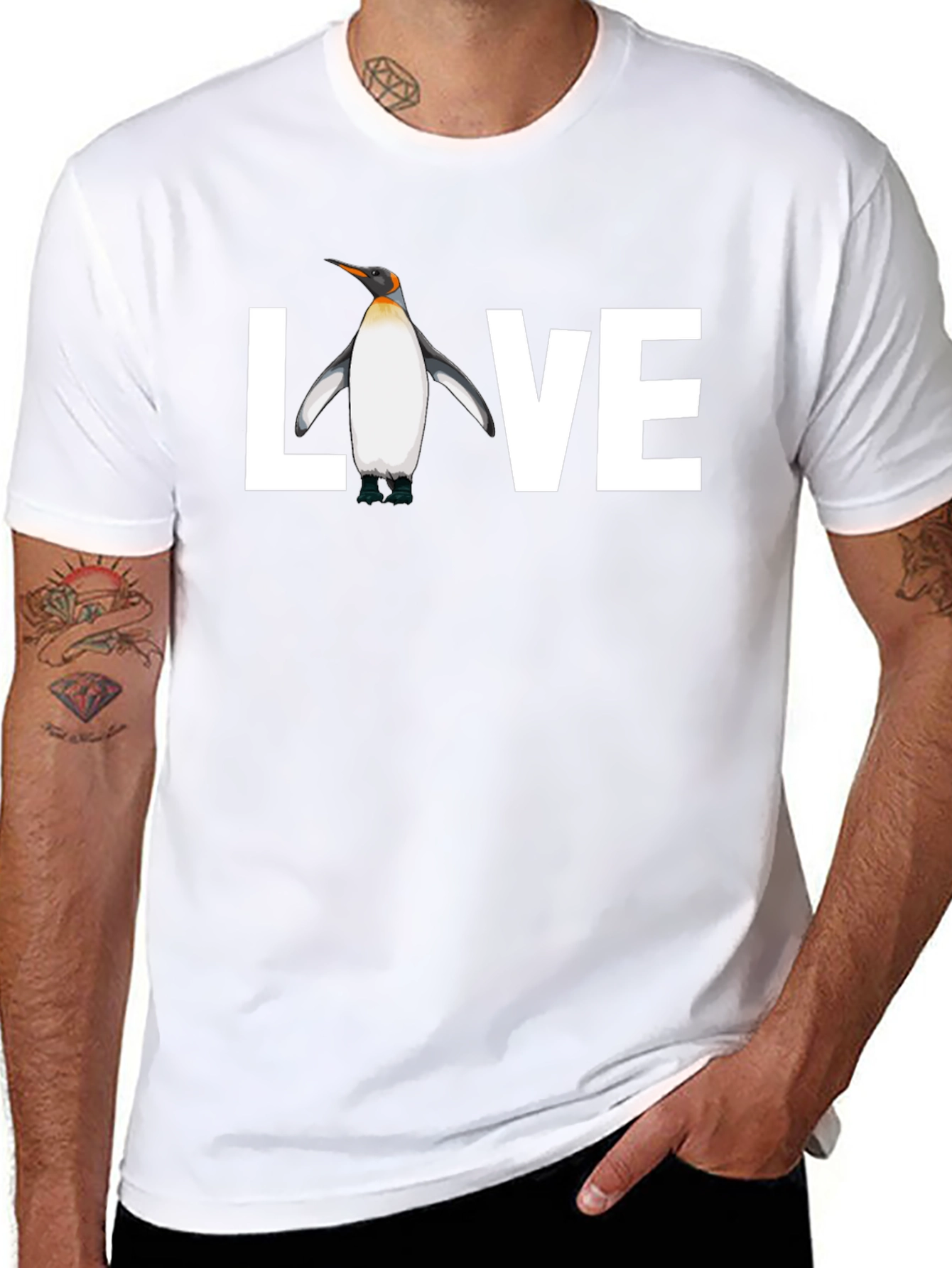 Penguin Love Graphic Tee - Black