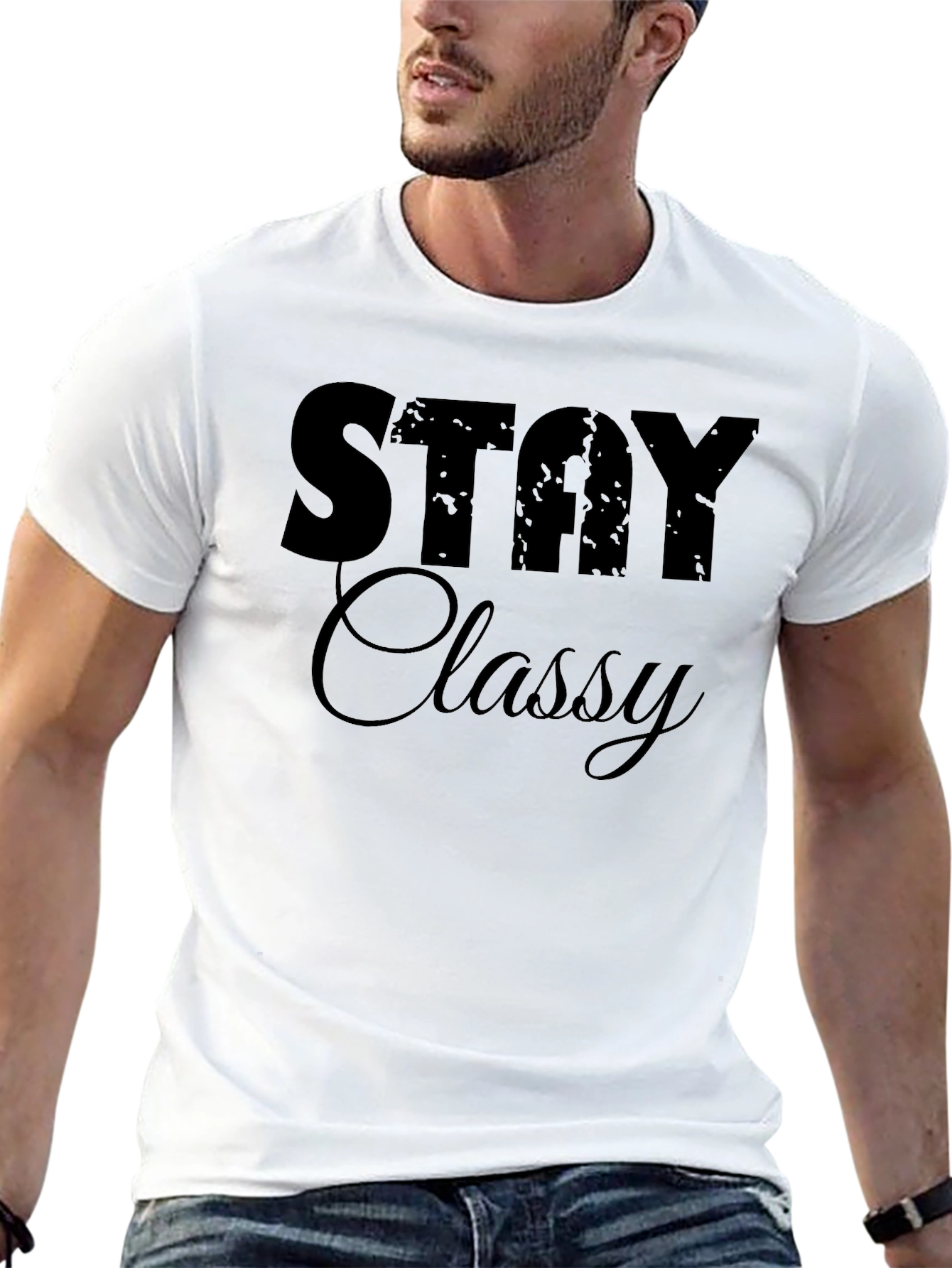 Stay Classy Black Graphic Tee - Stylish Casual Wear