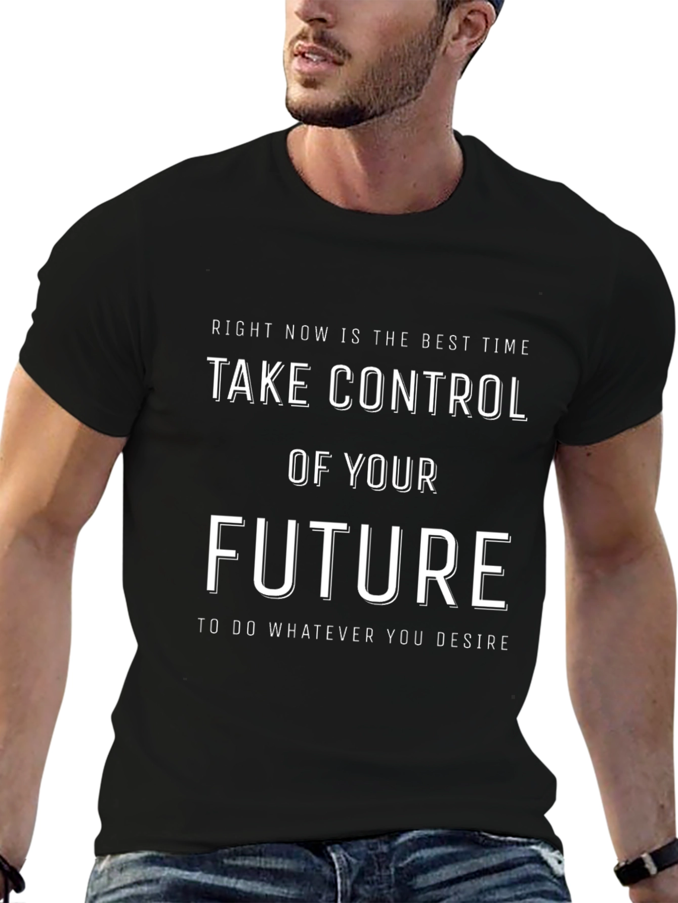 Motivational Take Control of Your Future Black T-Shirt