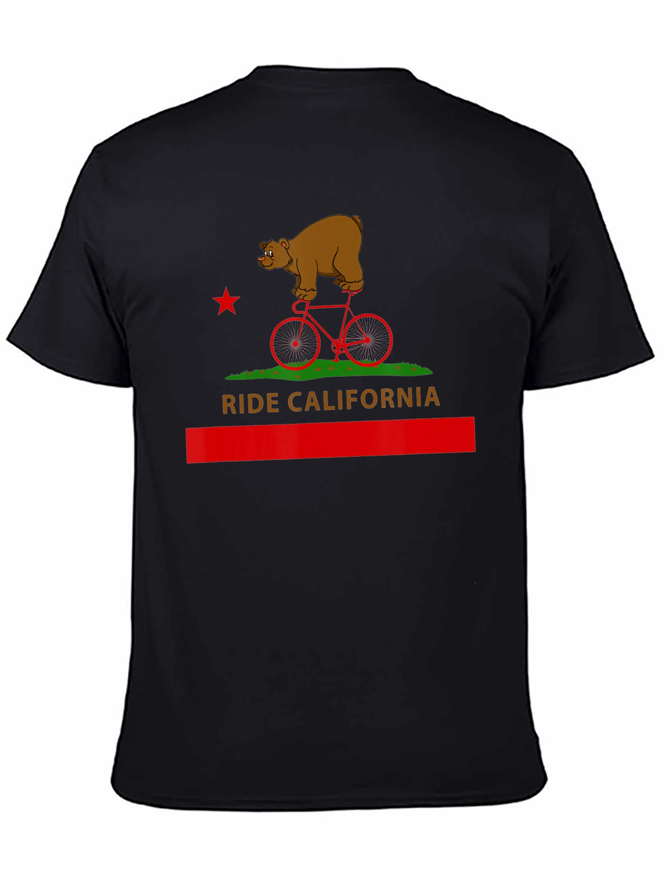 Ride California T-Shirt - Bear on Bike Design