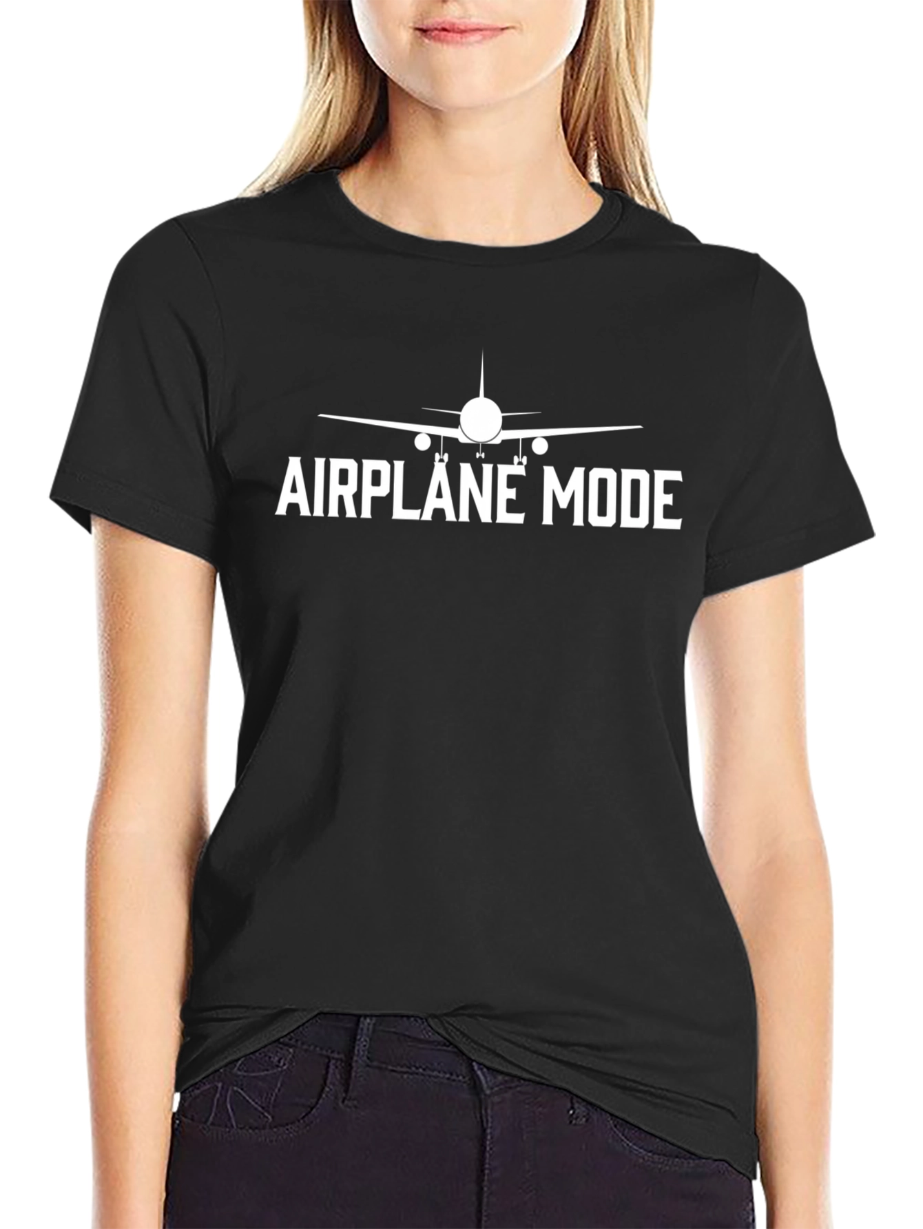 Airplane Mode Black Graphic Tee