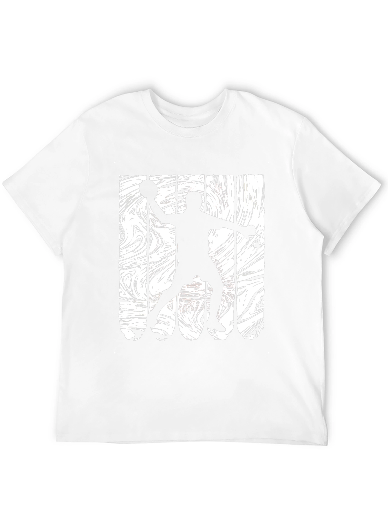 Handball Player Silhouette Graphic Tee - Black