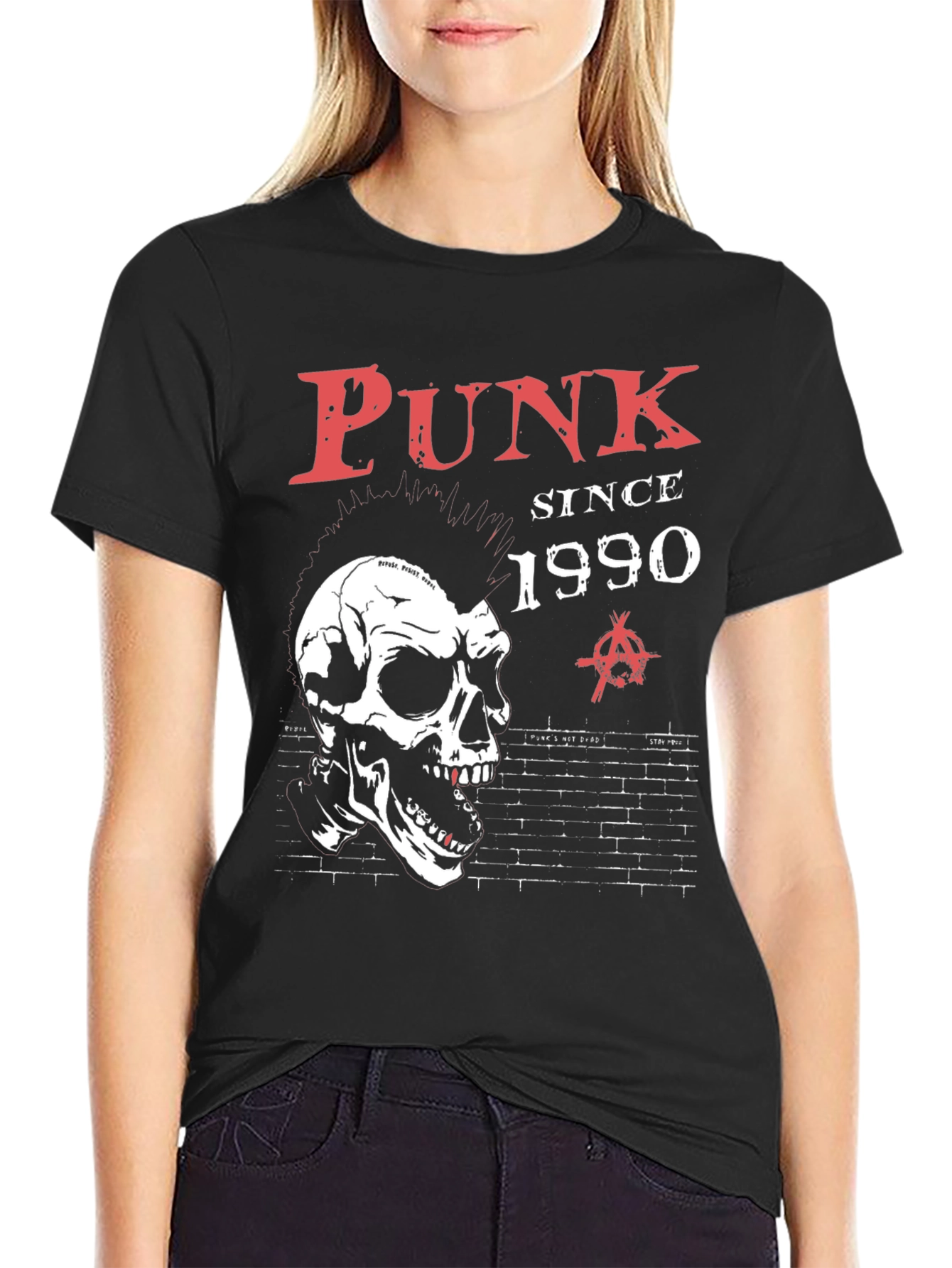 Punk Since 1990 Graphic Tee - Skull Design