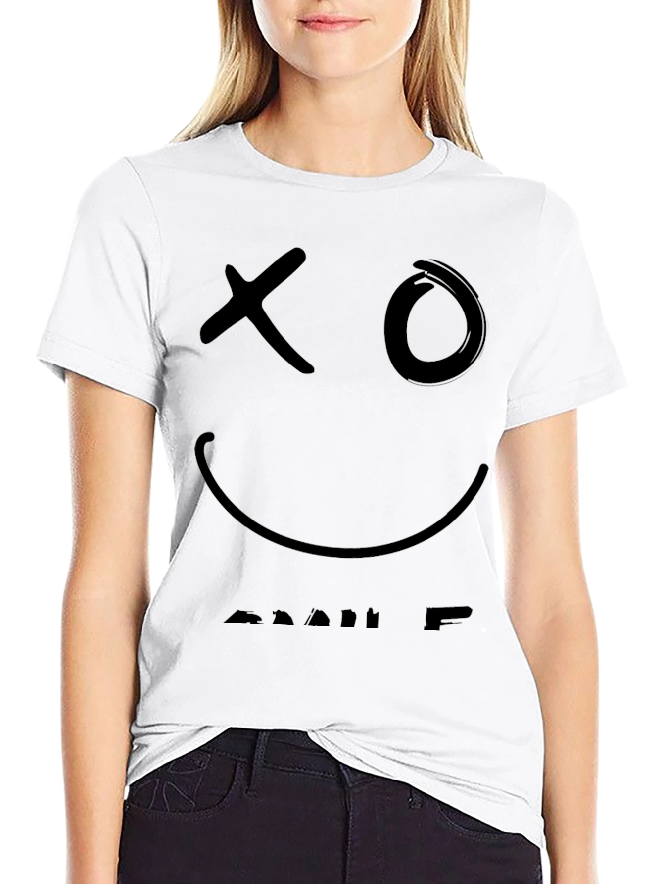 XO Smiley Face T-Shirt - Black Graphic Tee