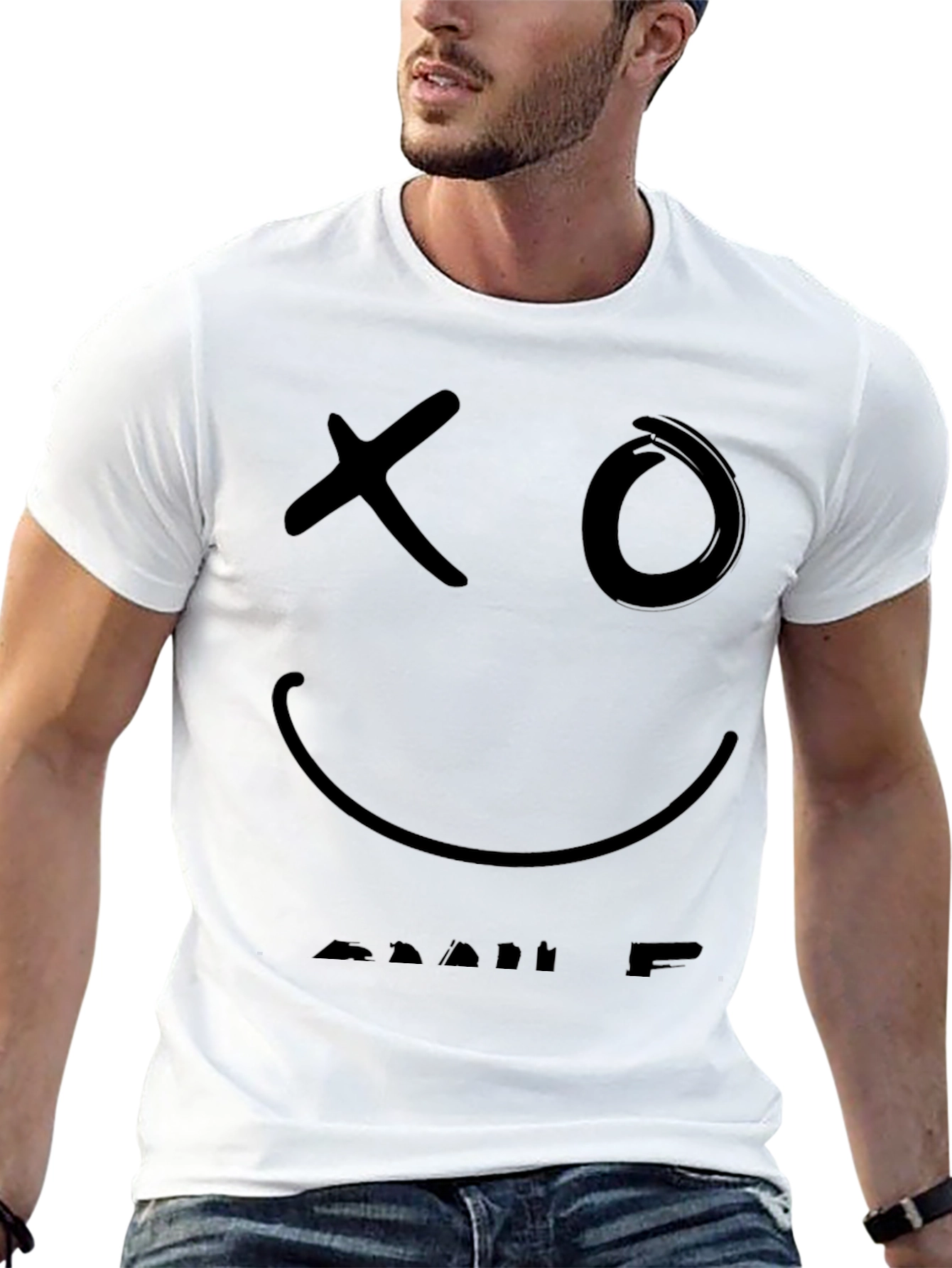 XO Smiley Face T-Shirt - Black Graphic Tee