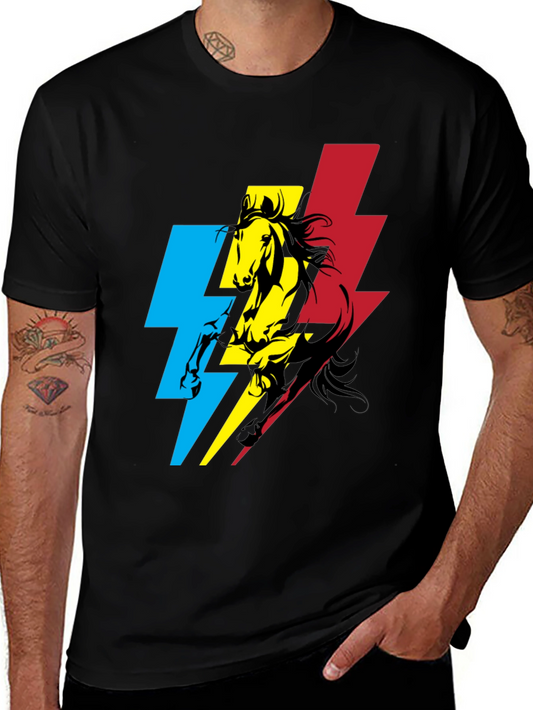 Horse and Lightning Bolt Graphic T-Shirt