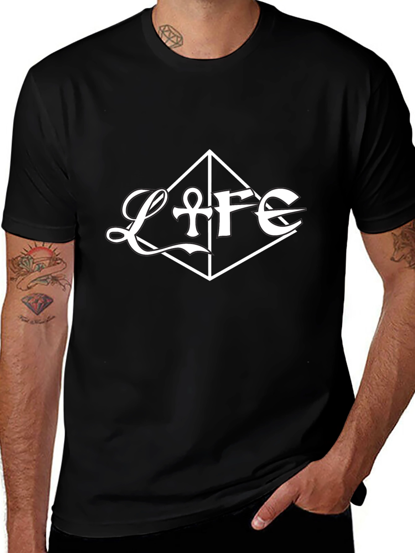 Life Graphic Tee - Stylish Black Cotton Blend T-Shirt