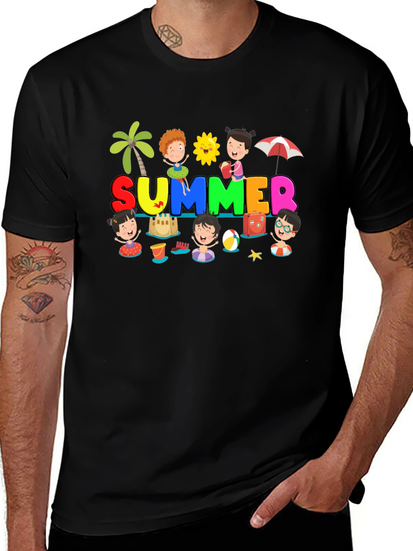 Summer Fun Graphic Tee - Black