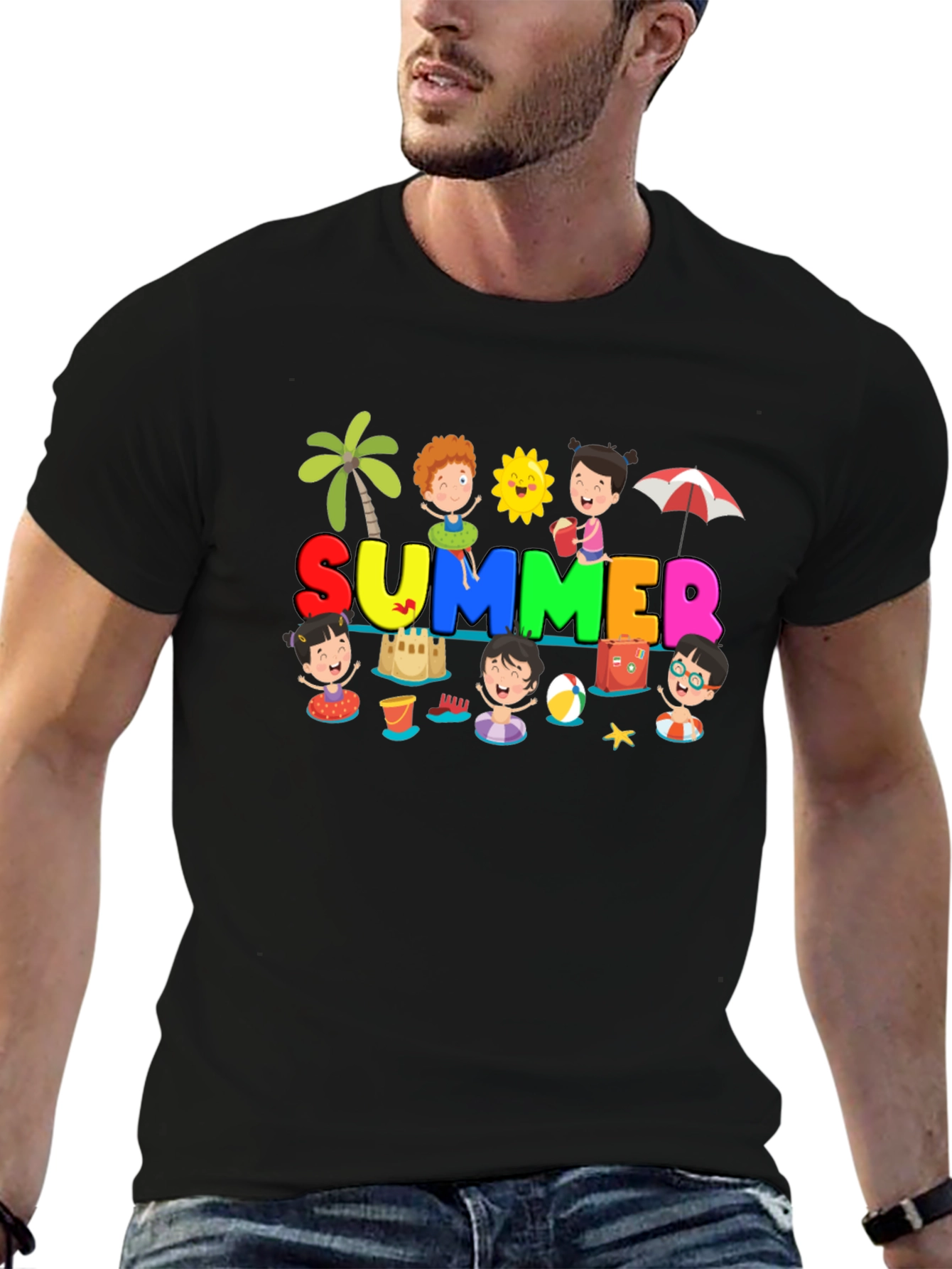 Summer Fun Graphic Tee - Black