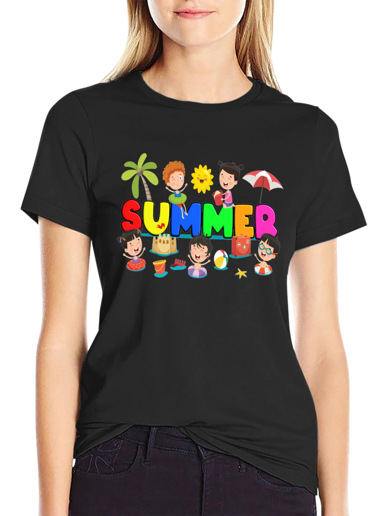 Summer Fun Graphic Tee - Black