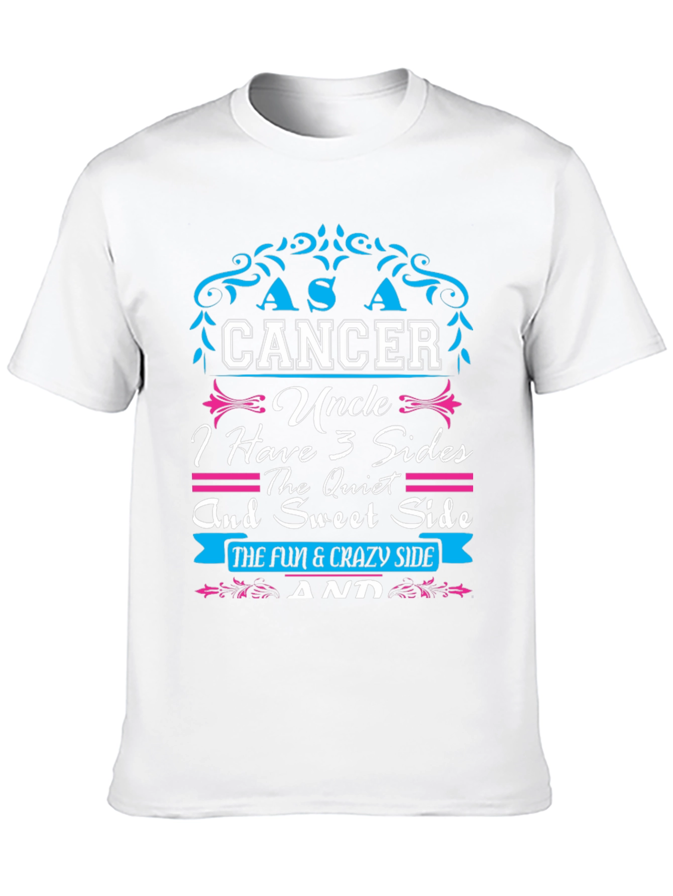 Cancer Uncle 3 Sides Mens Graphic T-Shirt