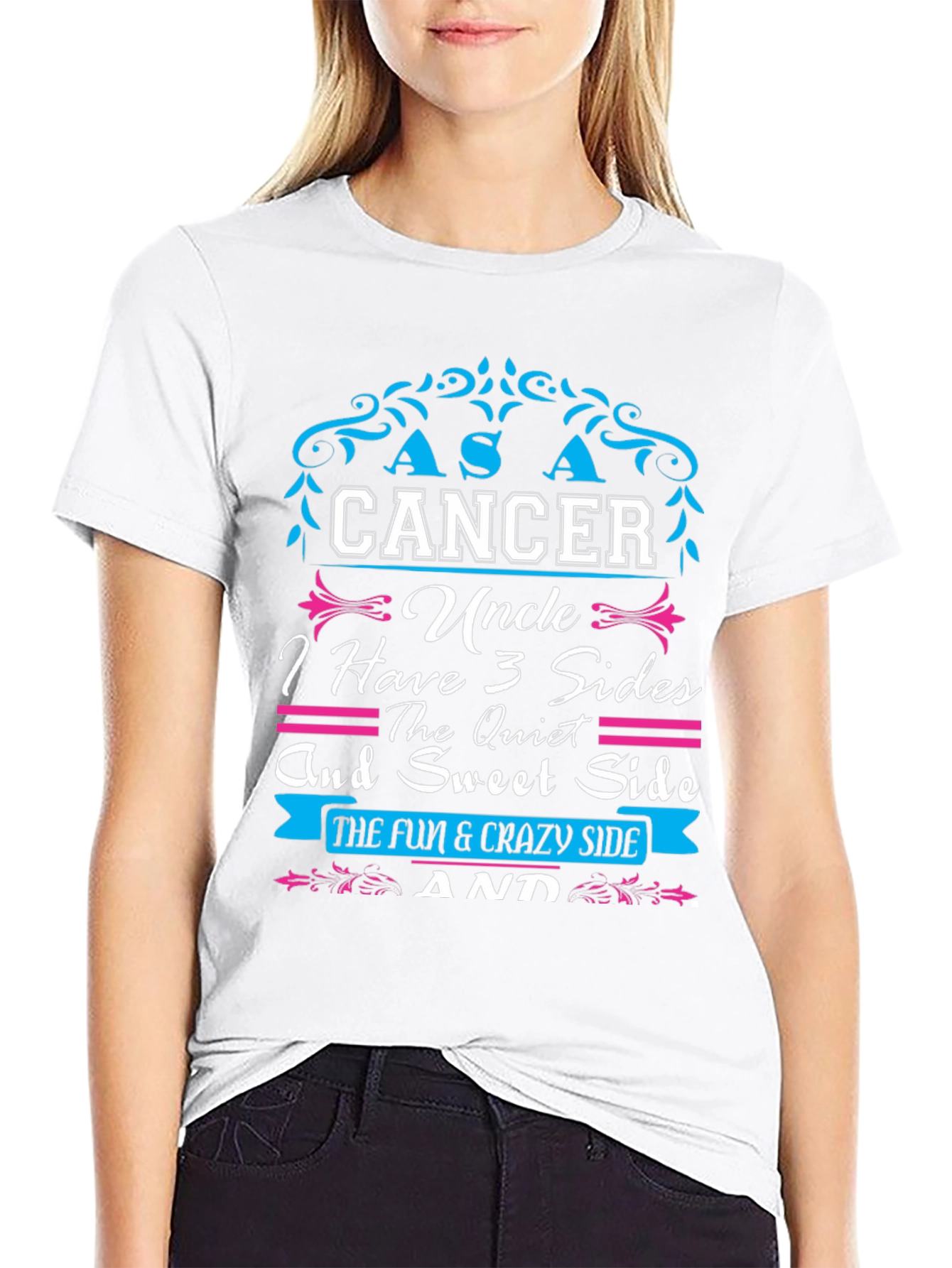 Cancer Uncle 3 Sides Mens Graphic T-Shirt