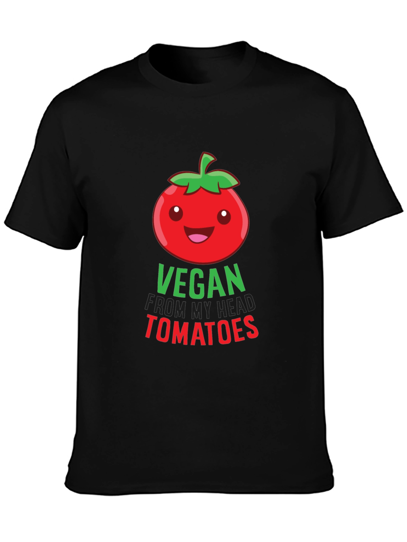 Vegan From My Head Tomatoes Black T-Shirt