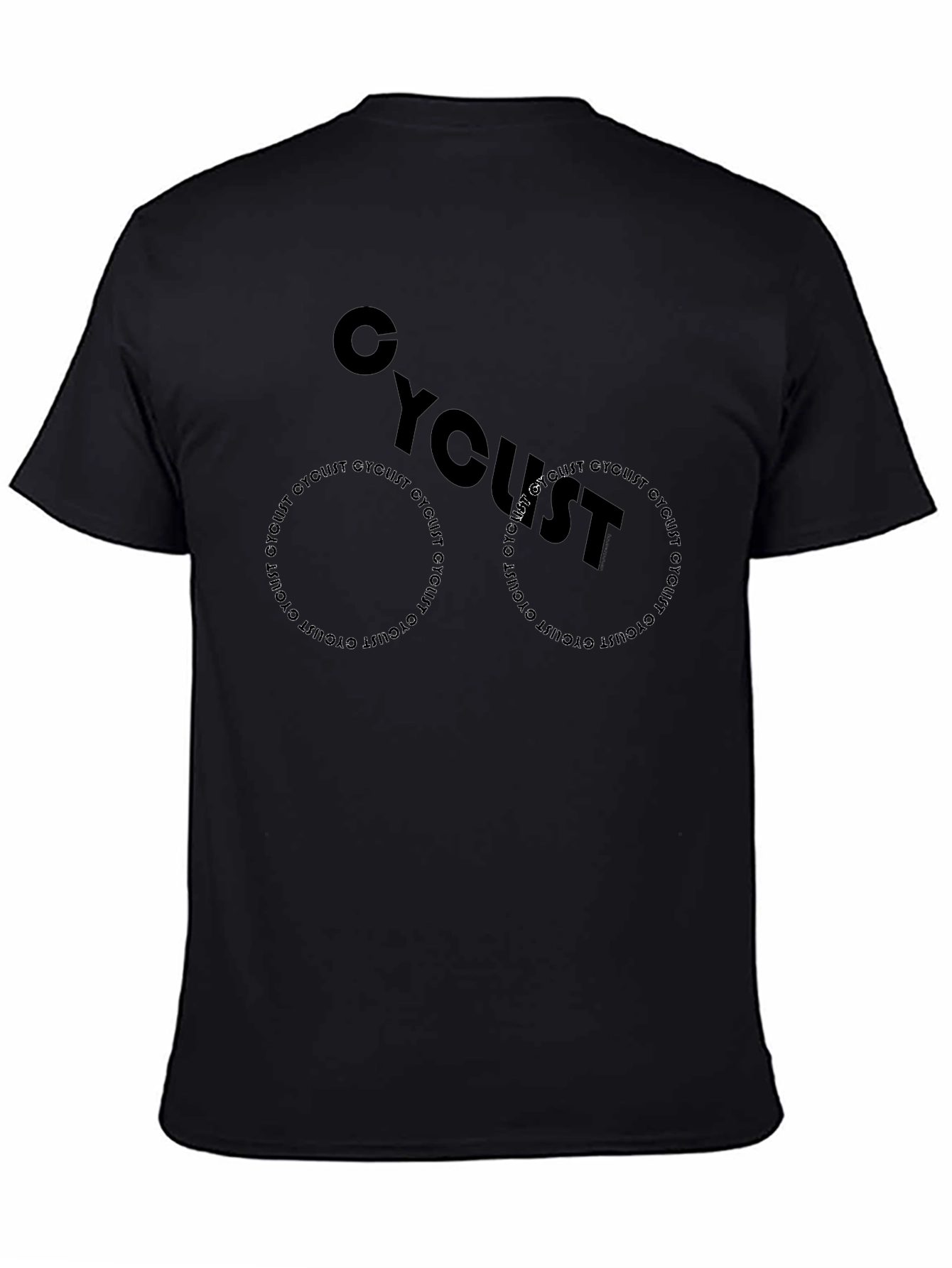 Cyclist Graphic Tee - Black Cotton Blend