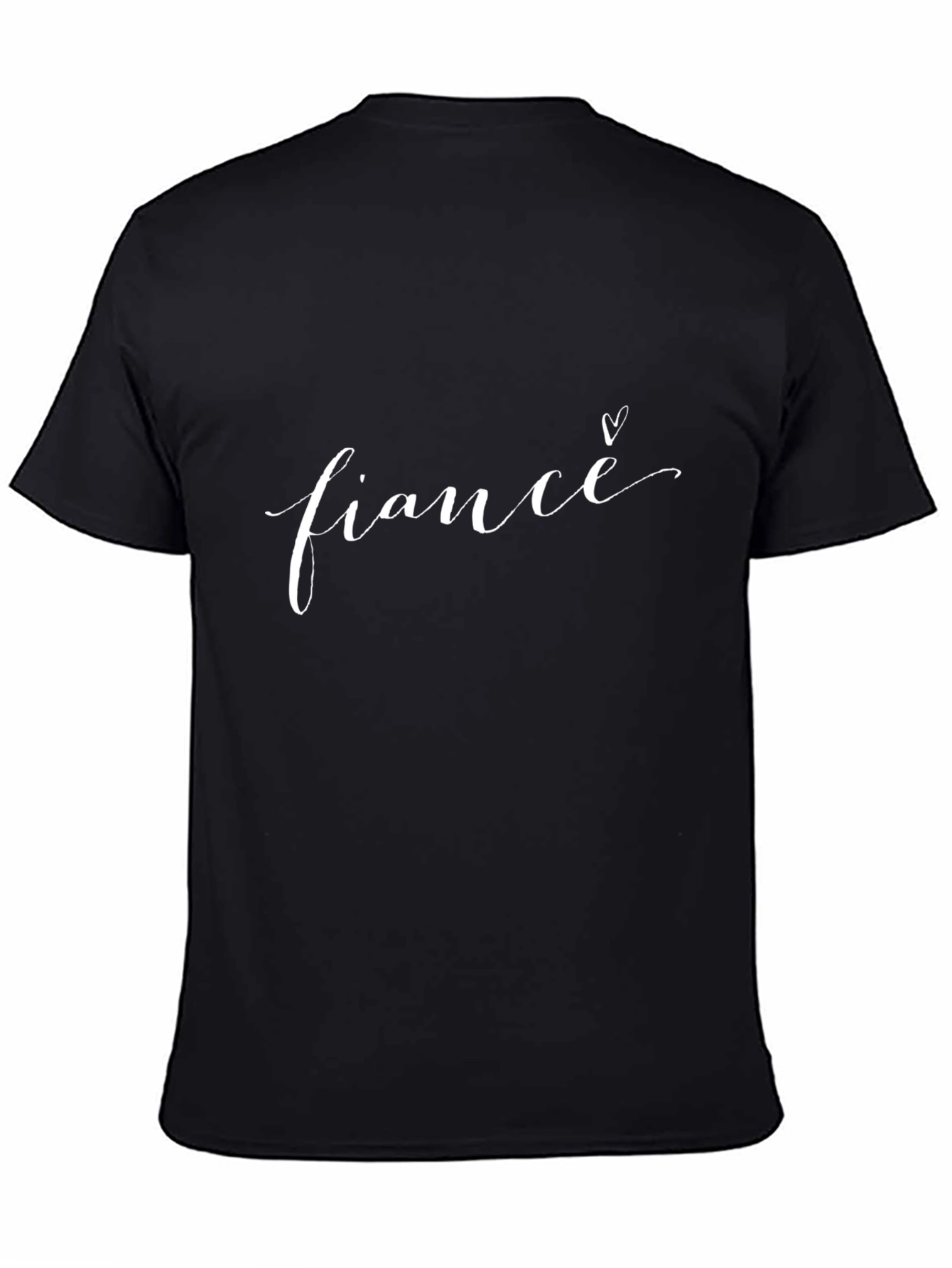 Fiancé T-Shirt - Stylish Script Heart Tee