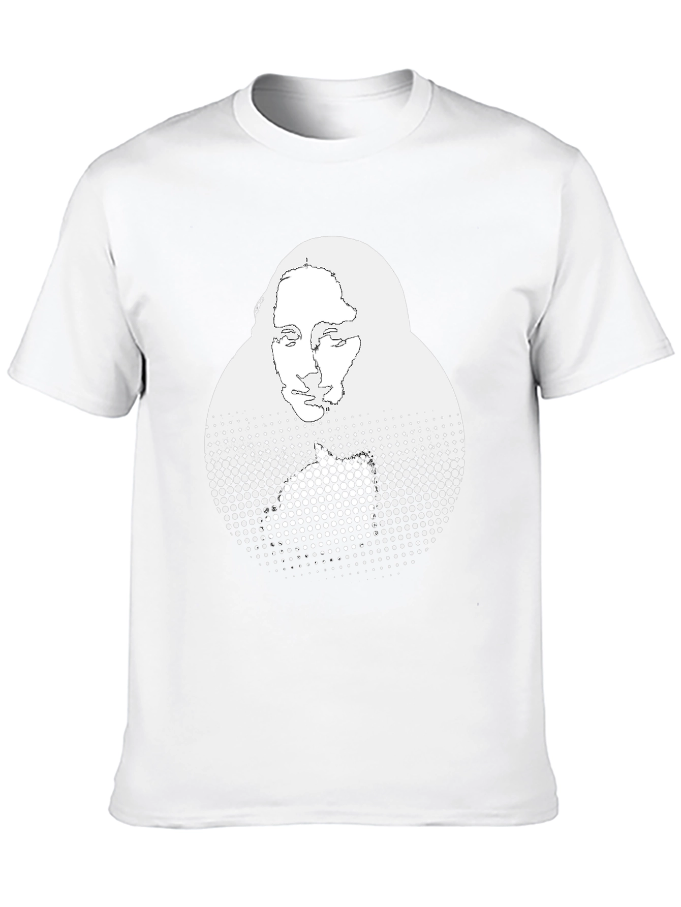Abstract Mona Lisa Graphic Print Black T-Shirt