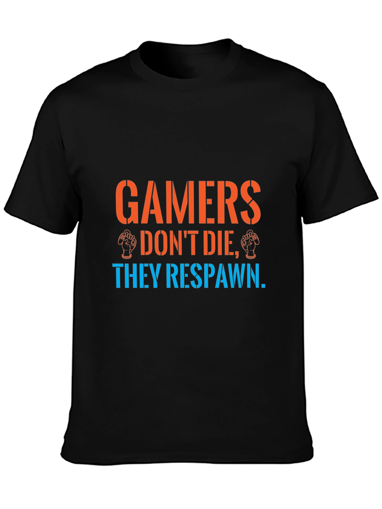Gamers Respawn Black T-Shirt - Funny Gaming Tee
