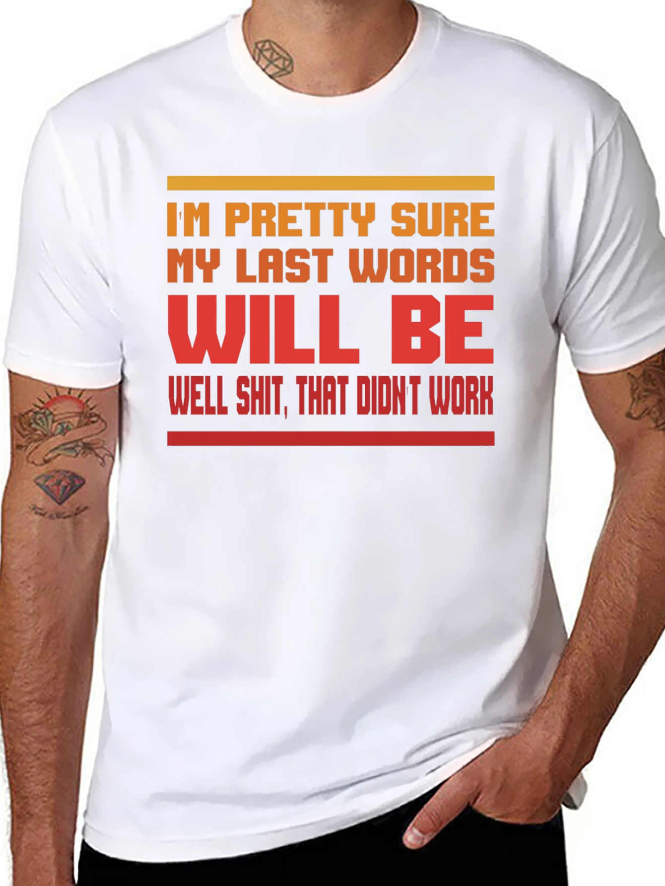 Funny Last Words Graphic Tee - Black