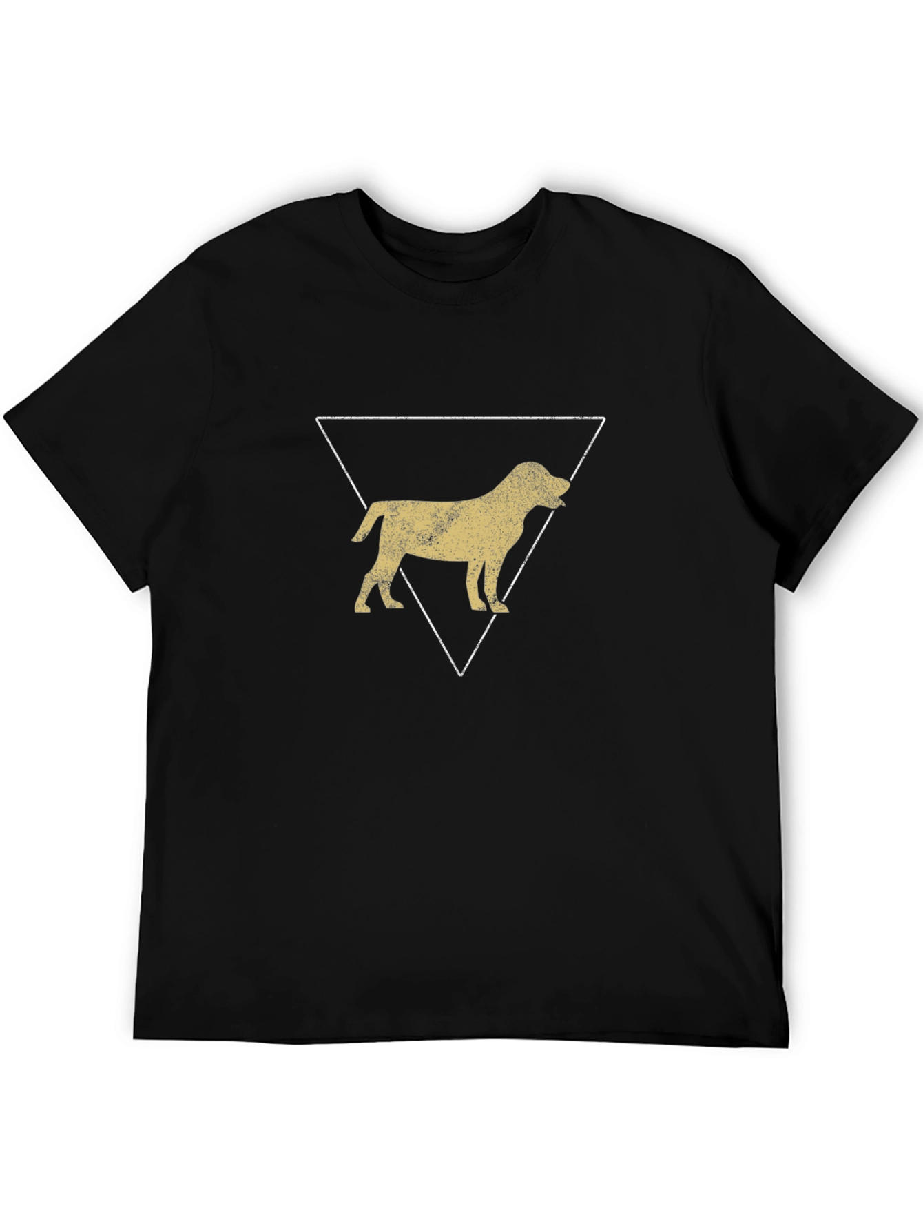 Dog Silhouette Triangle Graphic Tee - Black