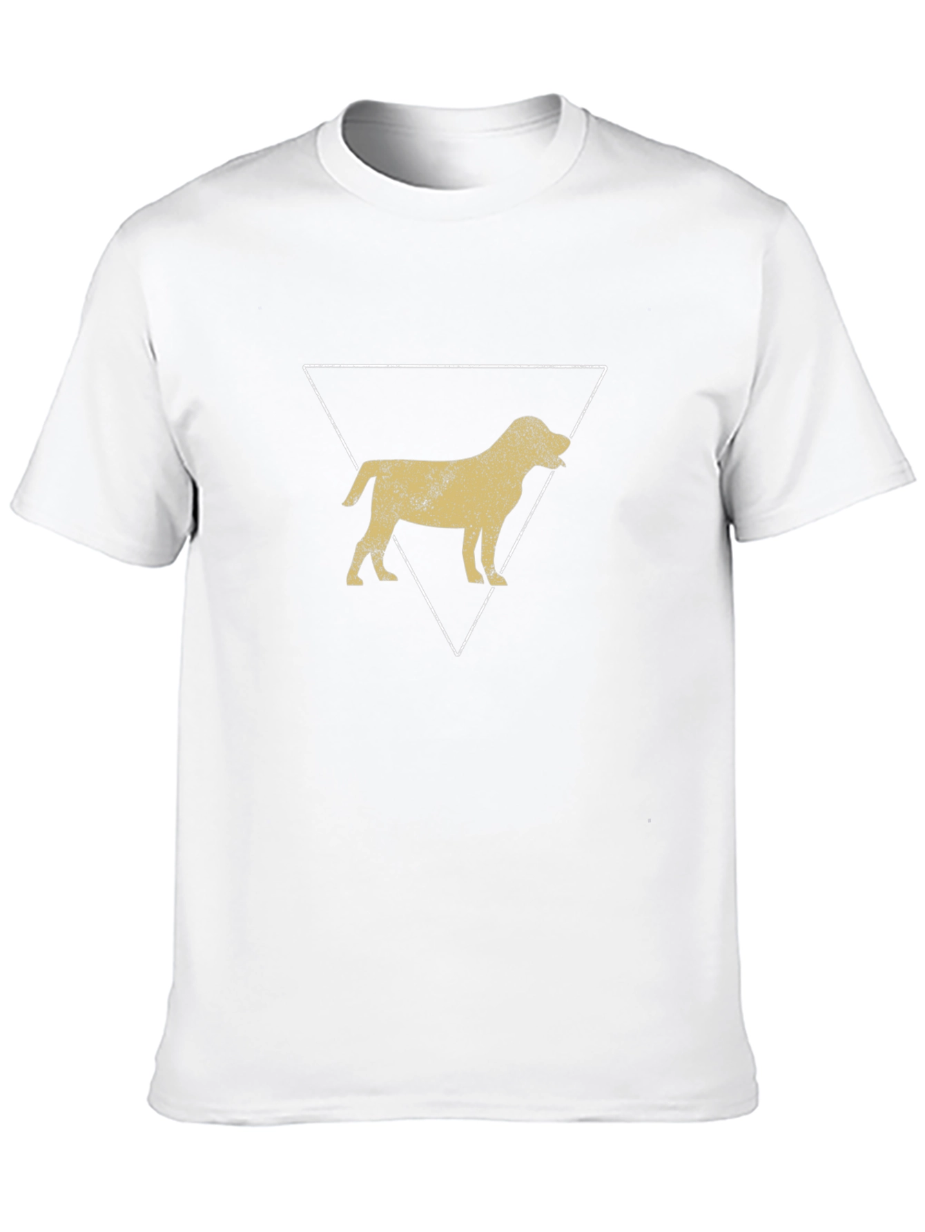 Dog Silhouette Triangle Graphic Tee - Black