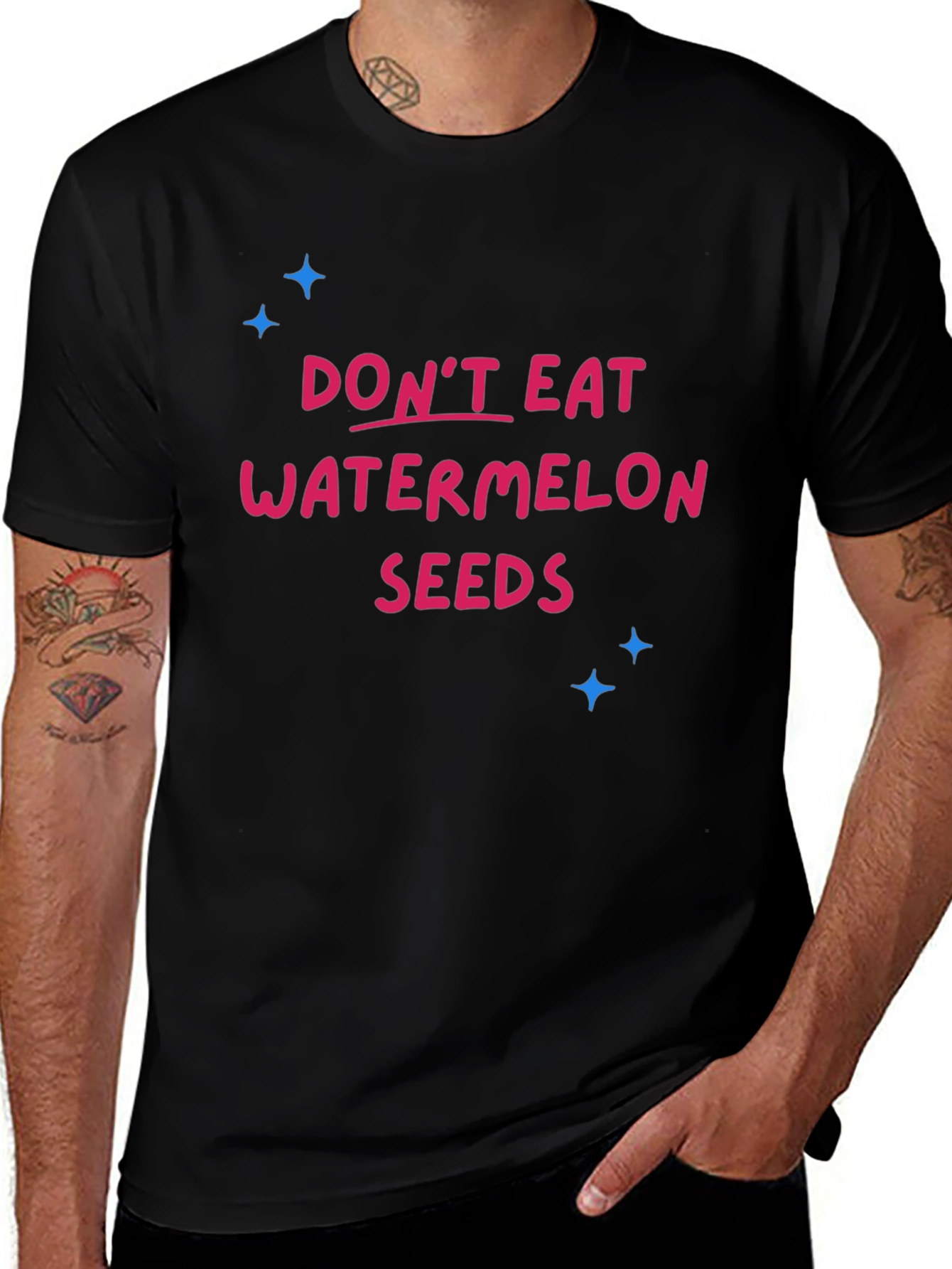 Dont Eat Watermelon Seeds Black T-Shirt