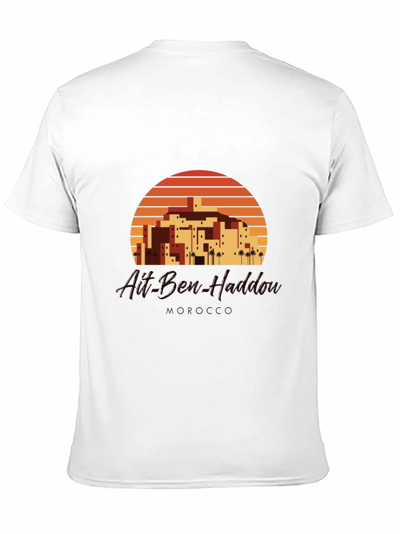 Retro Sunset Village Graphic Tee - Black