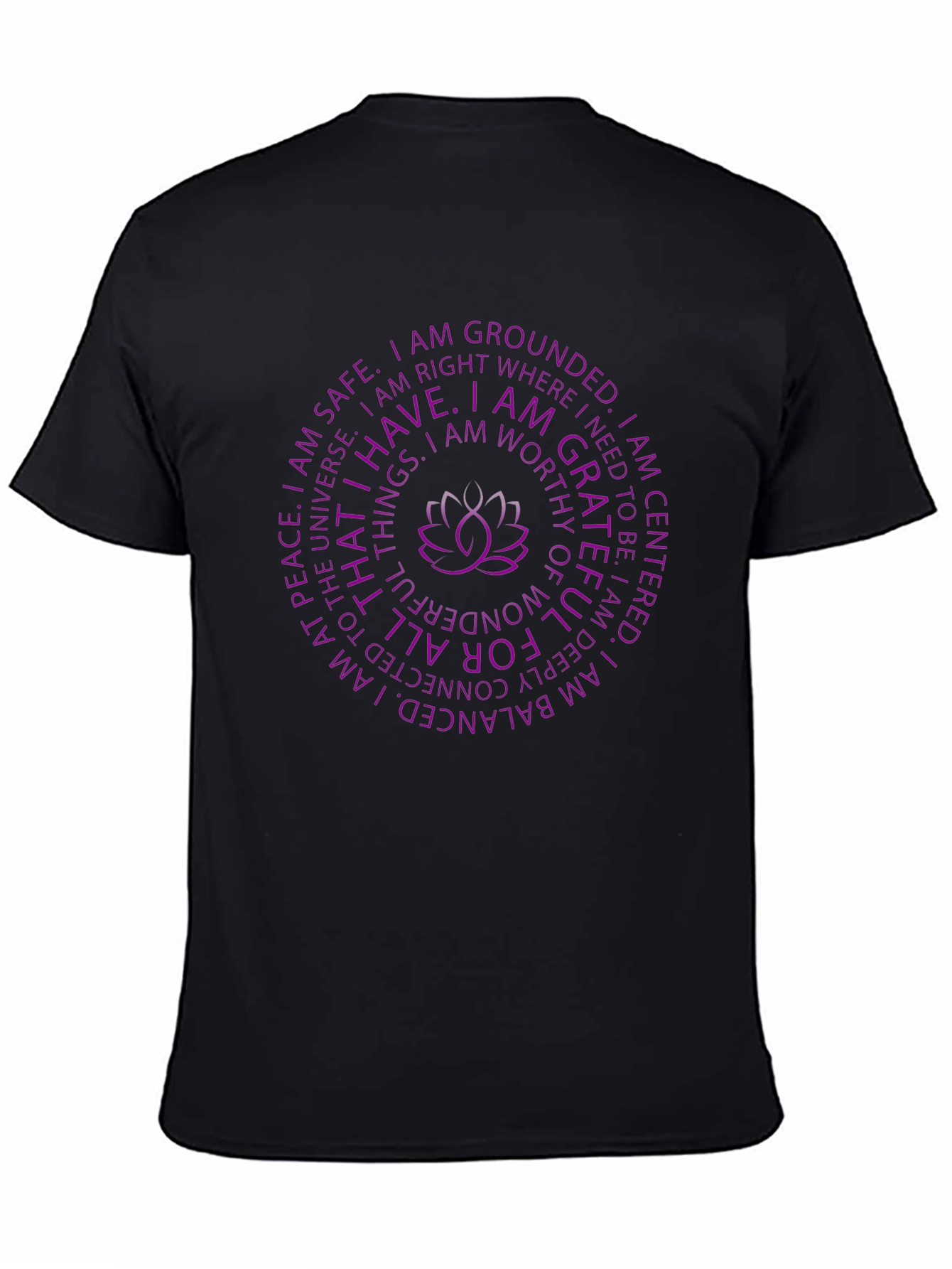 Affirmation Lotus Flower Graphic Tee - Black