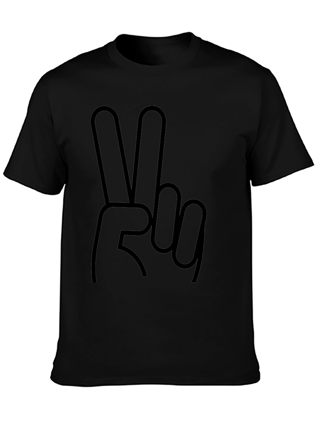 Peace Sign Graphic T-Shirt - Casual Black Tee