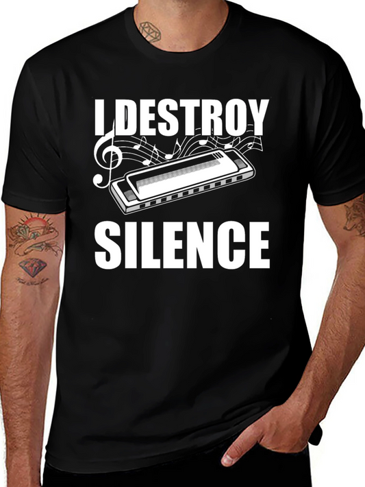I Destroy Silence Harmonica T-Shirt