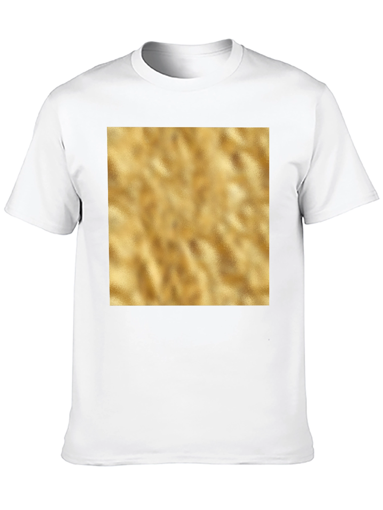 Modern Black T-Shirt with Gold Texture Print